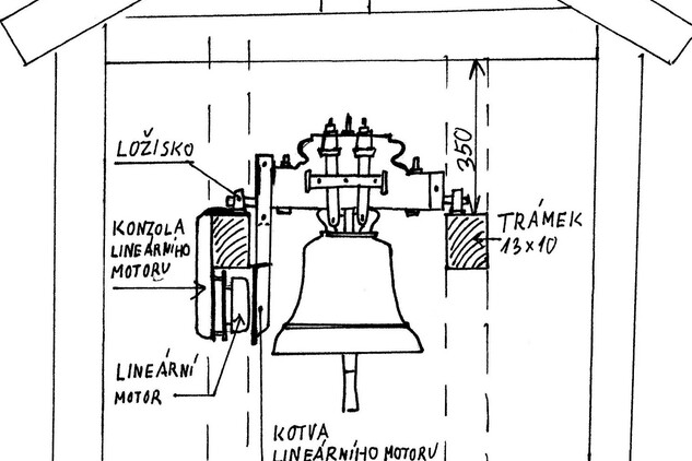 Odlévání zvonu - hrad Švihov - 2016 - Plán zvonu ve věžičce
